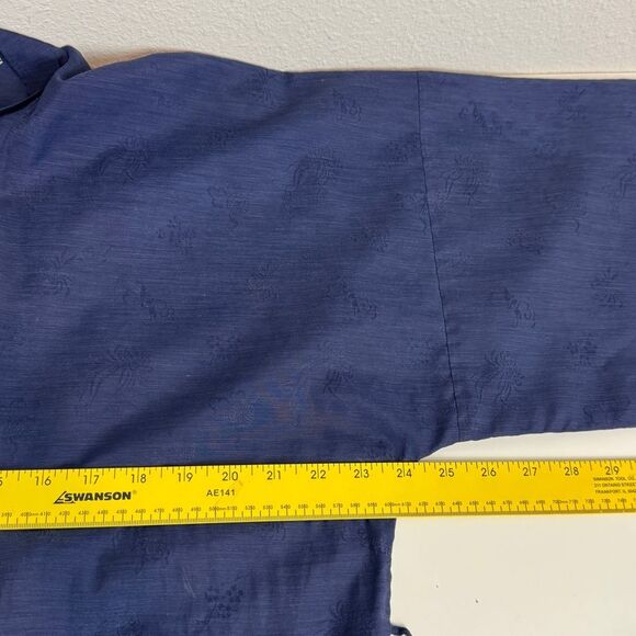 Vintage Chinese Blue Kimono Robe Floral Bird Embroidery 70s - Picture 8 of 9